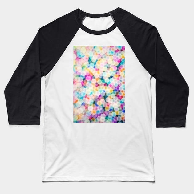 Rainbow Bokeh Baseball T-Shirt by SharonJ